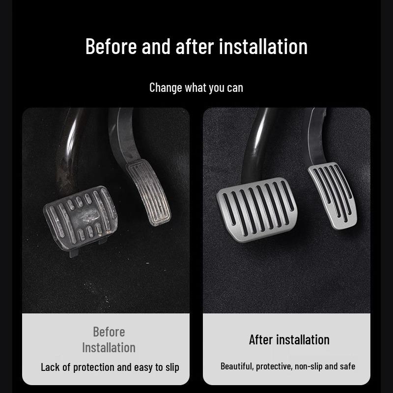 Tesla Model 3/Y Aluminum Alloy Pedal Covers - Accelerator, Brake & Rest Foot Protection