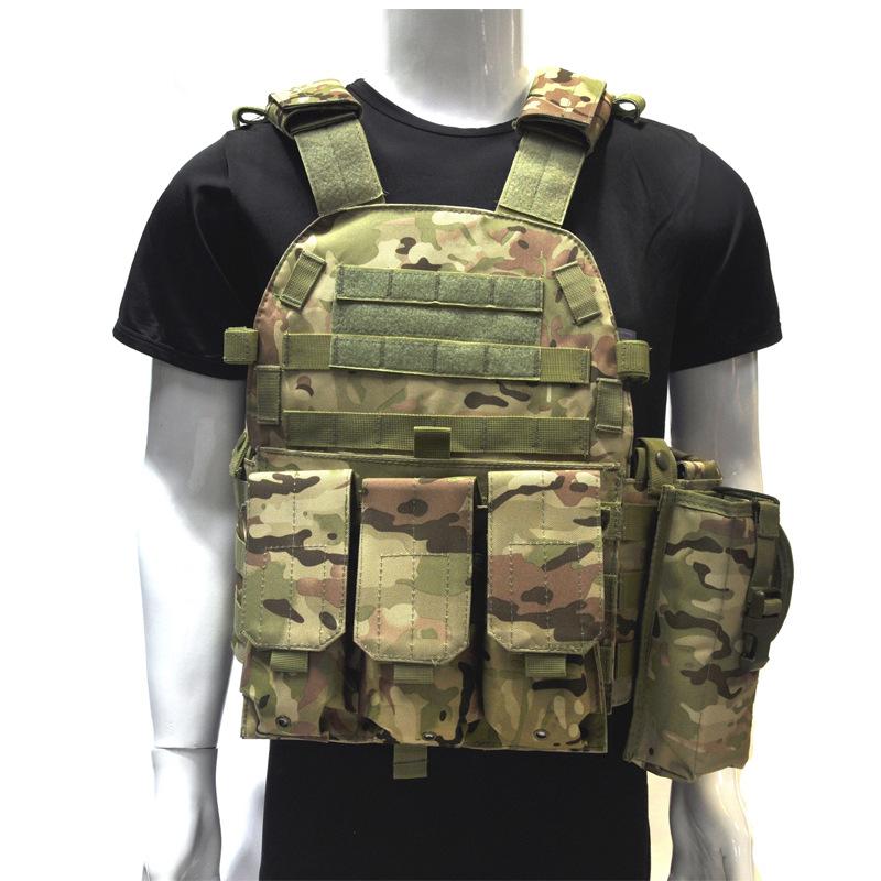 Military Tactical Vest with MOLLE Plate Carrier, Body Armor for  CS, Airsoft, Hunting, Wargame, Pouch Accessories, 6094