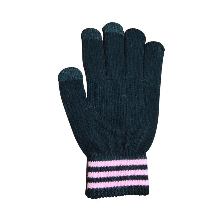 

Winter women s thickened fleece bag finger gloves knitted antifreeze warm life magic gloves One size рожевий
