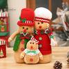 Warm Atmosphere Desktop Decorations Christmas Plush Gingerbread Man Figures with Hat Scarf, Cute Stuffed Family Handmade Polyester Ornaments