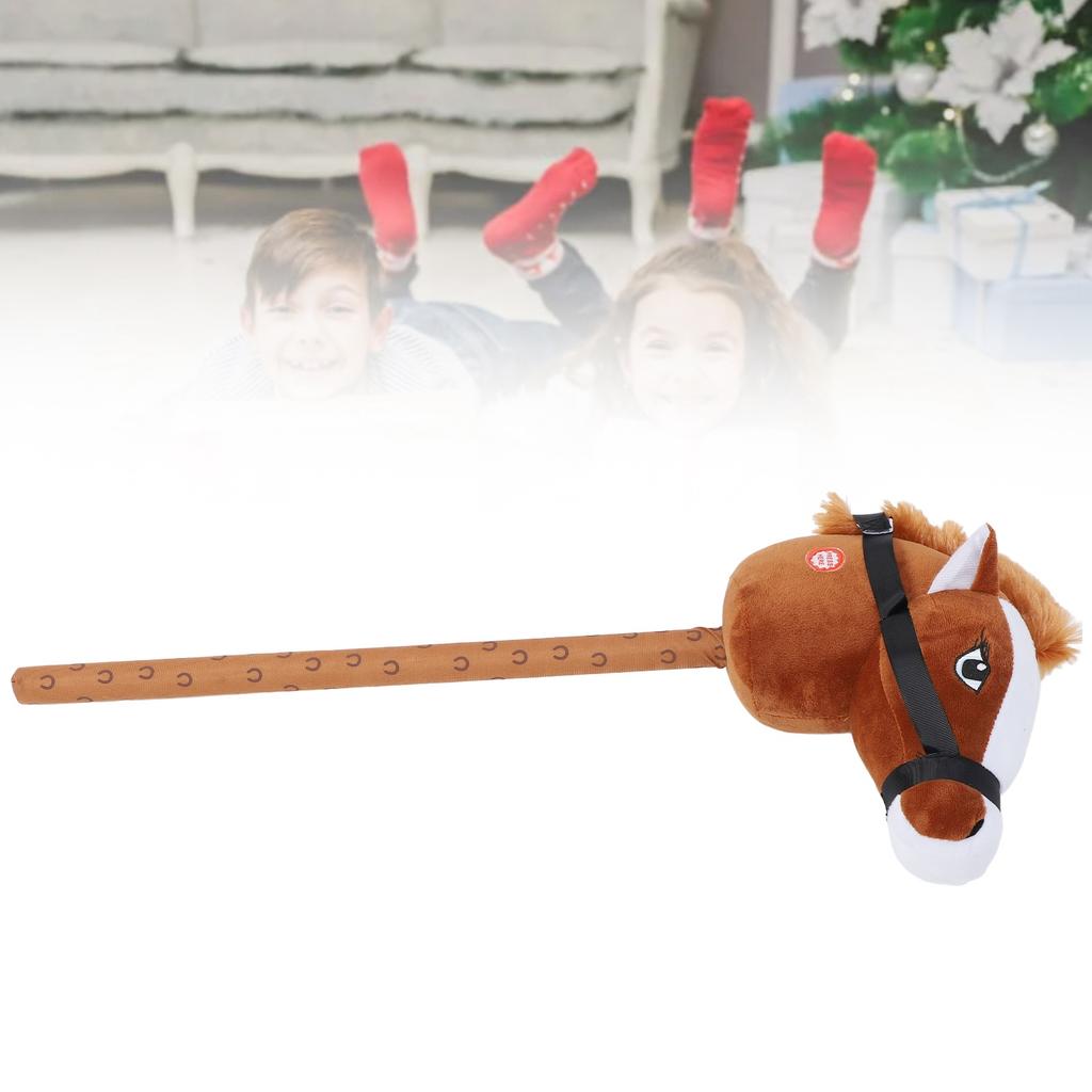 70cm Horse Stick Toy Plush Soft Comfortable Horse Hd Toy with Sound Function for Kids Toddlers Gift