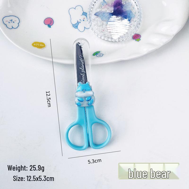 Kids' Cute Mini Scissors with Safety Cover - Portable and Safe for DIY Crafts