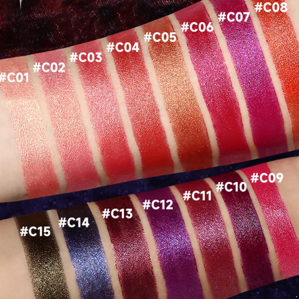 Waterproof Lipstick Long Lasting Shimmer Pigmented Lip Color - Glittery Shiny Finish for Party Holiday & Birthday Makeup