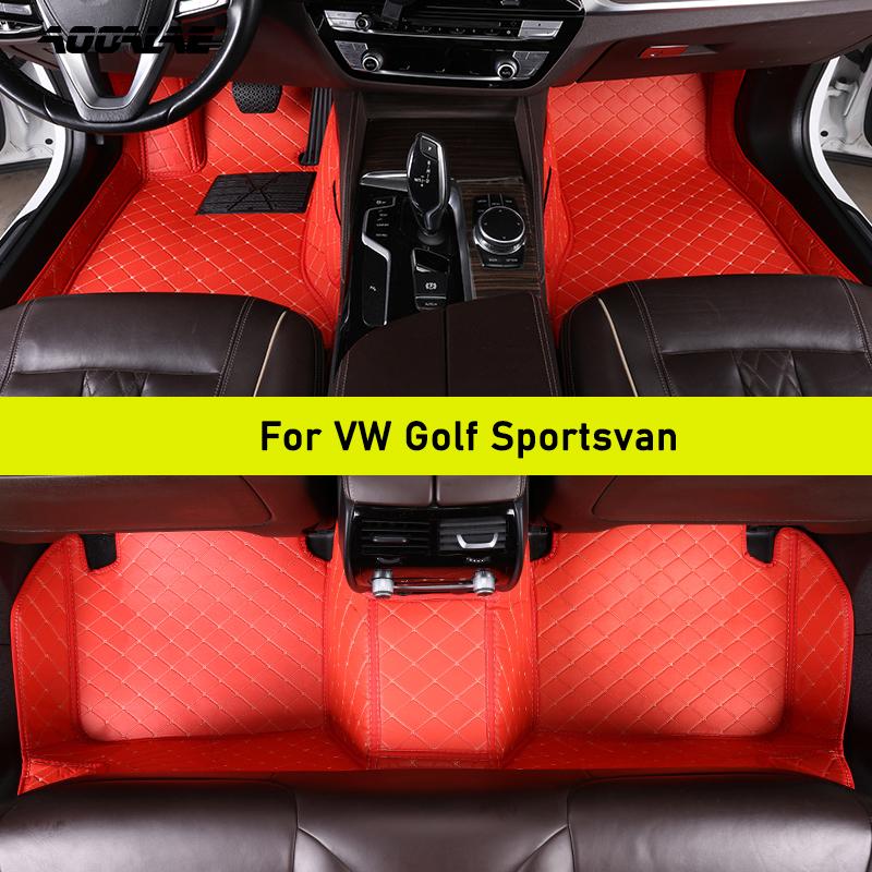 

Car Floor Mats For VW Golf Sportsvan Auto Carpets Foot Coche Accessorie 2007-2023 бежевый