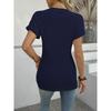 Summer Short Sleeve Thin Hollow Out Women Blouse O Neck Casual Simple Slim Fit Office T Shirt Ladies Fashion Elegant Solid Color Basic Tops Clothes