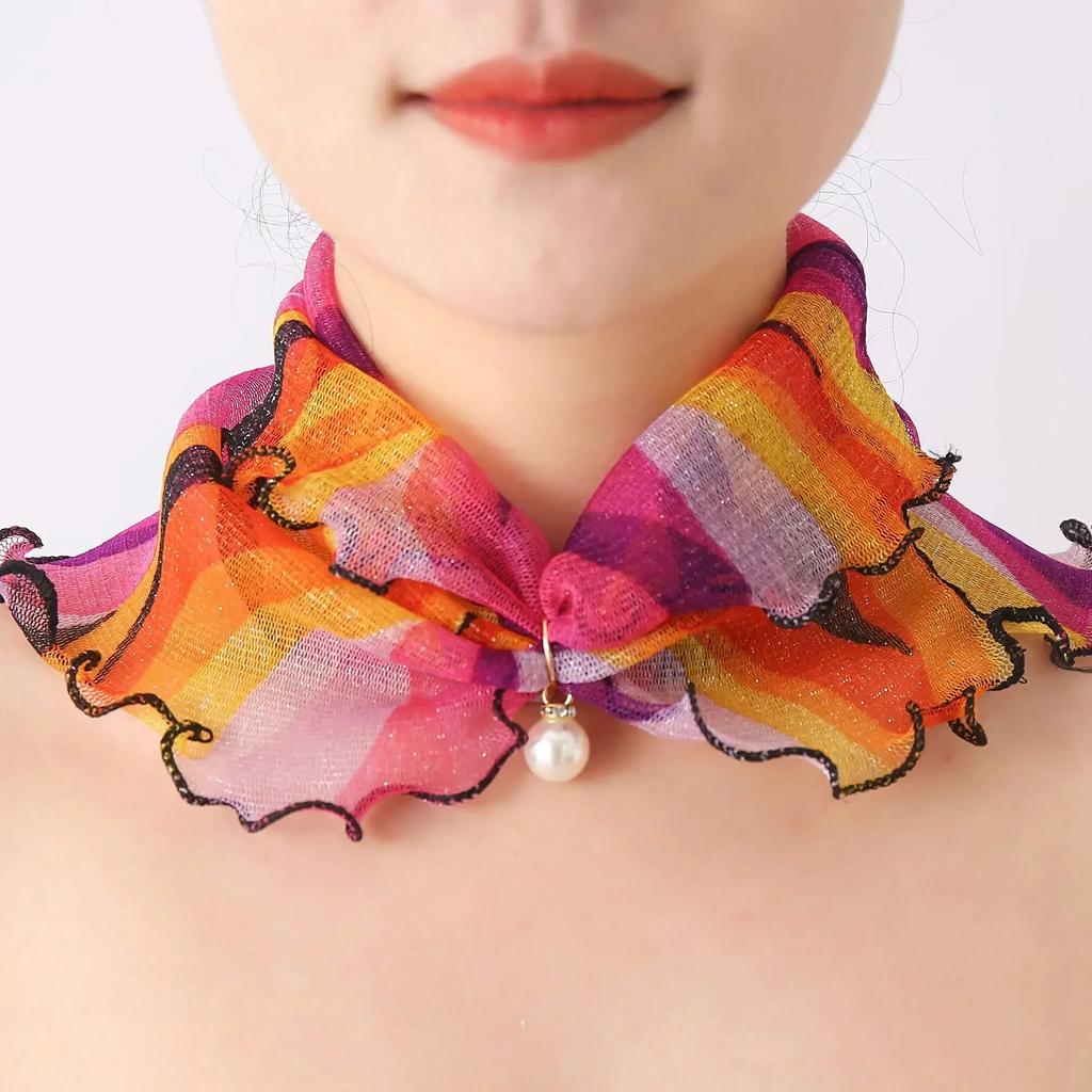 Nuevos Elegantes Bufandas de Seda de Moda Estampado de Mariposa y Flores para Mujer Bufanda Larga de Gasa Chal Suave para Dama Accesorios de Moda