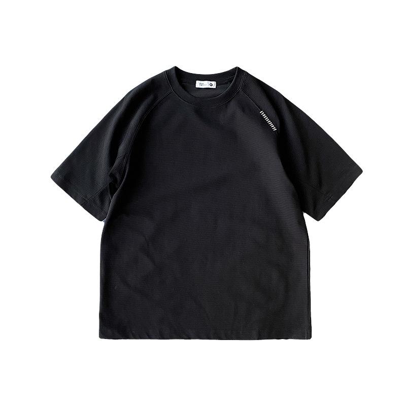 Men's Raglan Sewn Embroidered T-shirt for Men's Summer New Trendy Loose Shoulder Sleeves Casual Versatile T-shirt