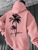 Men's hoodie for autumn and winter, featuring a coconut tree print, versatile and comfortable, with a trendy and fashionable hip-hop style.