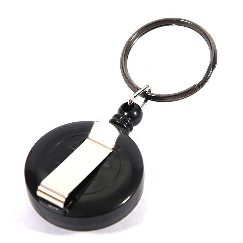 Retractable Pull Badge Reel Lanyard Holder Reels Recoil Belt Key Ring Chain Clip