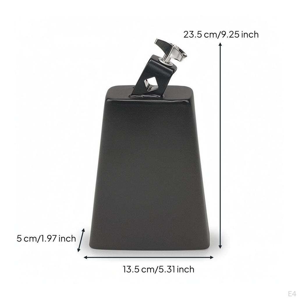 Cowbell Mounted with Mounting Bracket Metal Drum Kit Accessory for Drummers, Percussionists,