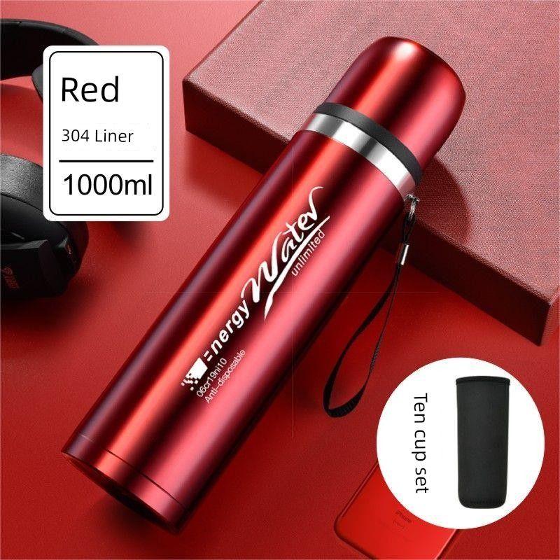 Factory Direct Sale of All Stainless Steel Thermos Cups, 304 Stainless Steel Large Capacity Thermos Cup, Outdoor Portable Travel Bullet-Style Thermos
