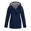 VEZFAA Damenmode Casual Plaid Print Herbst Winter Langarm Kapuzenjacken & Mäntel