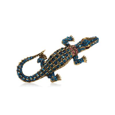 Cartoon, Legierung Diamant Krokodil Brosche, Kreative Mode Personalisierte Tier Zubehör Brosche Pin