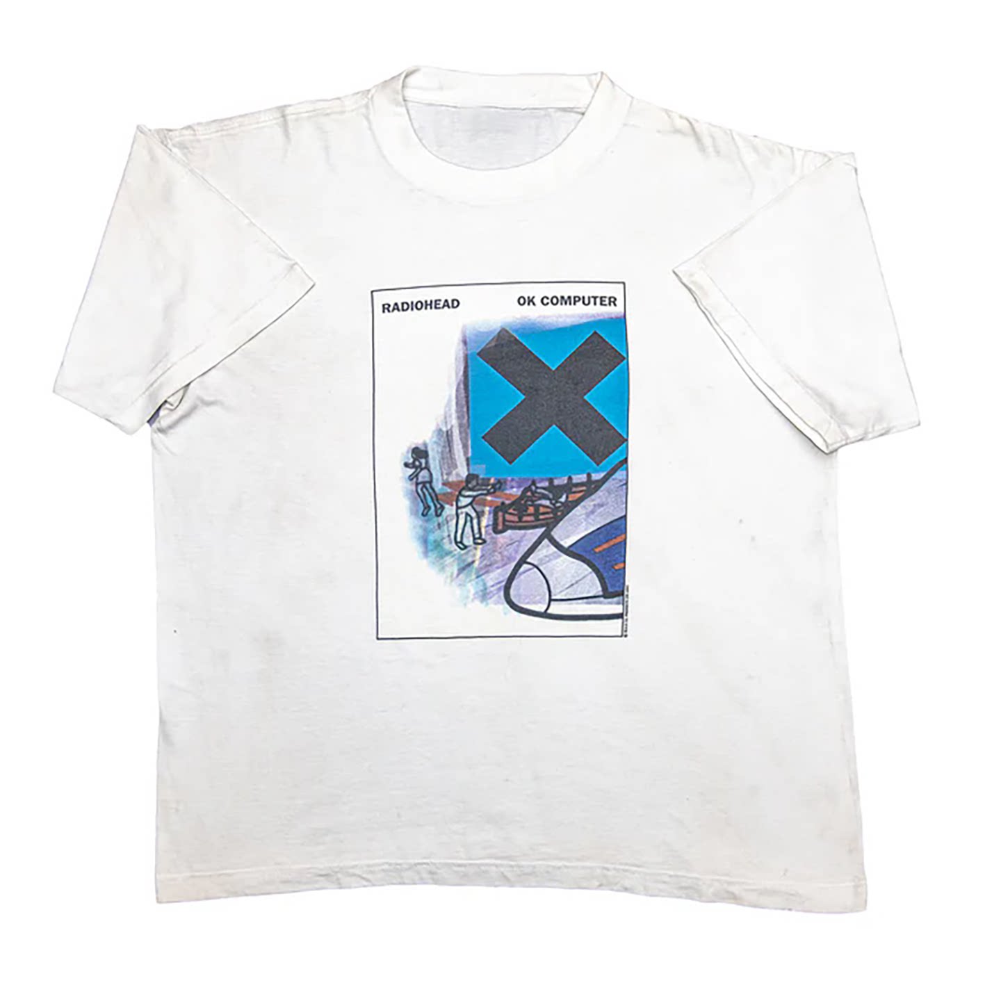 

Fit 1994 Radiohead Bands OK Computer Album Rock American Retro Mens ShortSleeved TShirt 4XL
