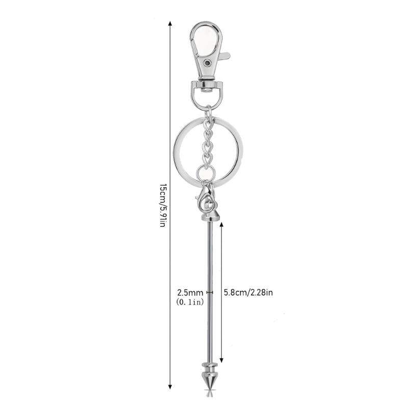 Set of 12 Metal Lobster Claw Clasps with Blank Bead Chain Key Chain Component Keyring Accessories Jewelry Making Kit