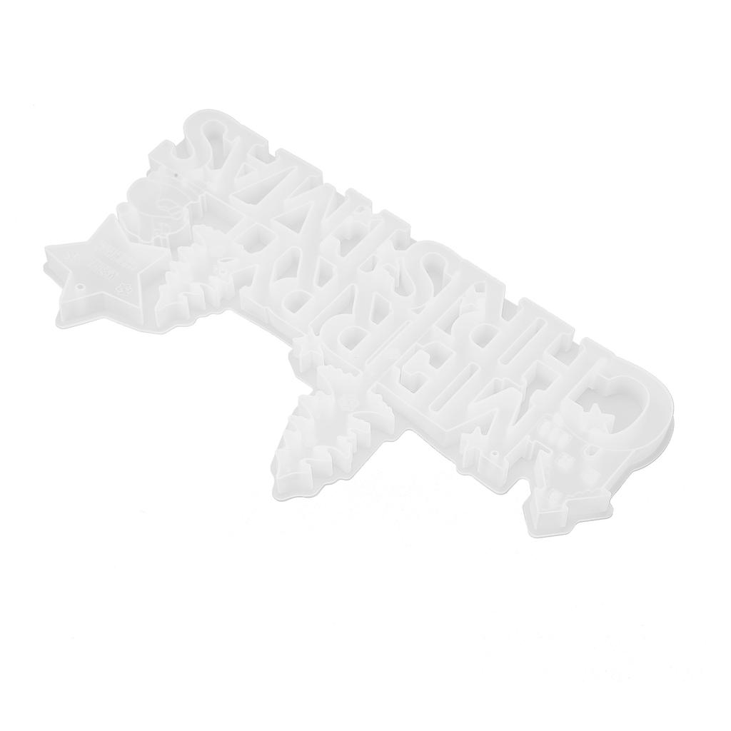 Weihnachten Silikon Gießform Leicht zu reinigen Wiederverwendbar Sicheres Material 3D Buchstabenformen Harz für Feiertagsdekorationen Geschenk