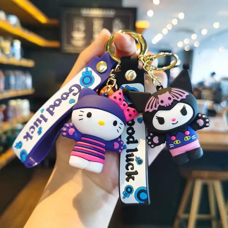 Kuromi Sanrio Cartoon Keychain Pendant - Cute Bag Charm Doll