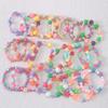 Kids Colorful Acrylic Beaded Bracelet with Plastic Pearls, Fun Jewelry for Girls