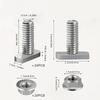40Pcs Stainless Steel T-Bolts, Square Head Screws for Slots, Square Head Screws, M8 Hex Head Fastening Screws with Flange, Suitable for Greenhouses,