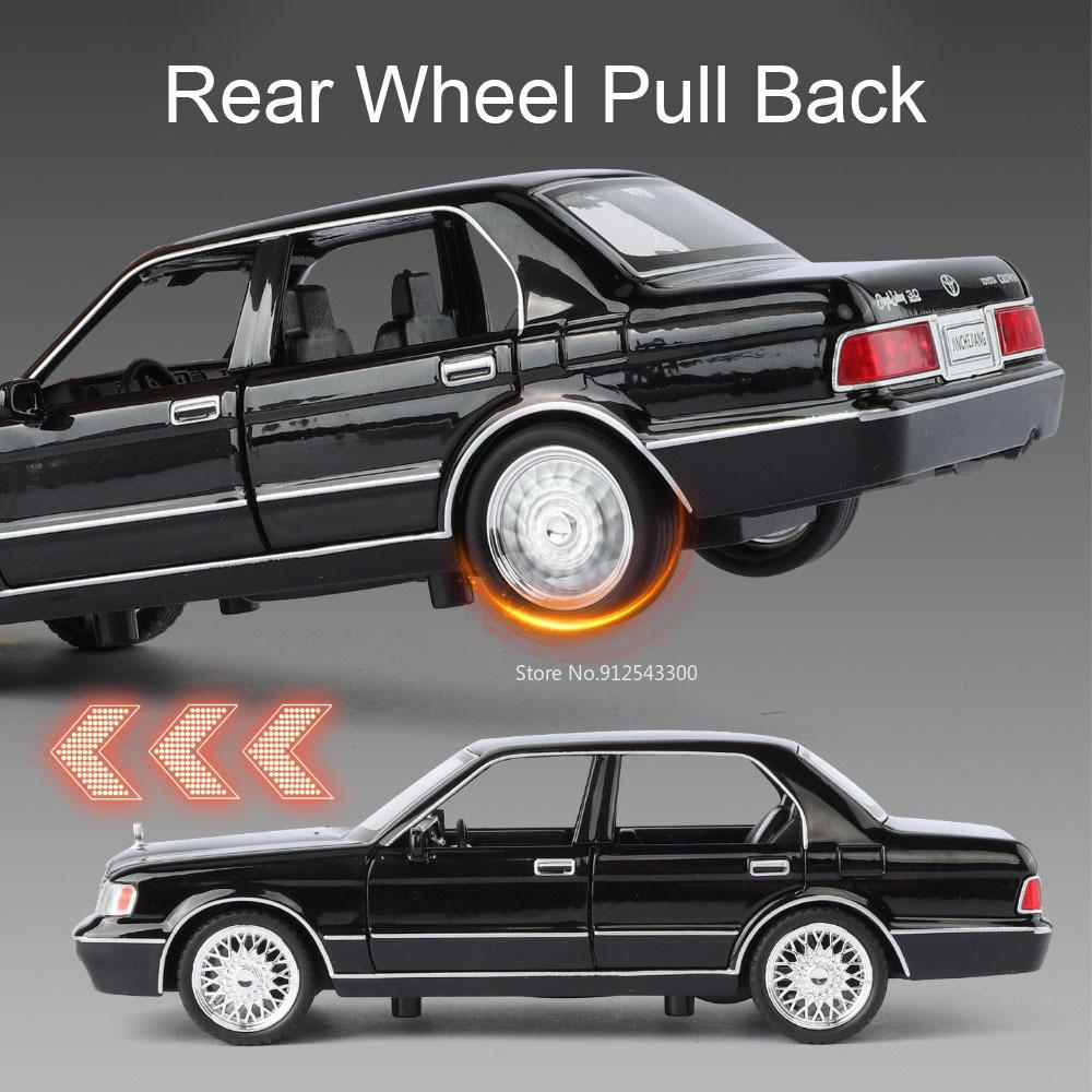 1:32 Scale Crown Corolla Car Model Toy Alloy Diecast Sound Light Pull Back Doors Opened Miniature Cars Models Kids Presents