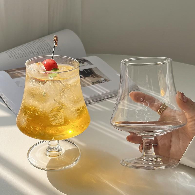 

Tall Glass Cup for Iced Americano, Cold Drinks, Soda, Sparkling Water, Cocktails, and Red Wine - Simple Style