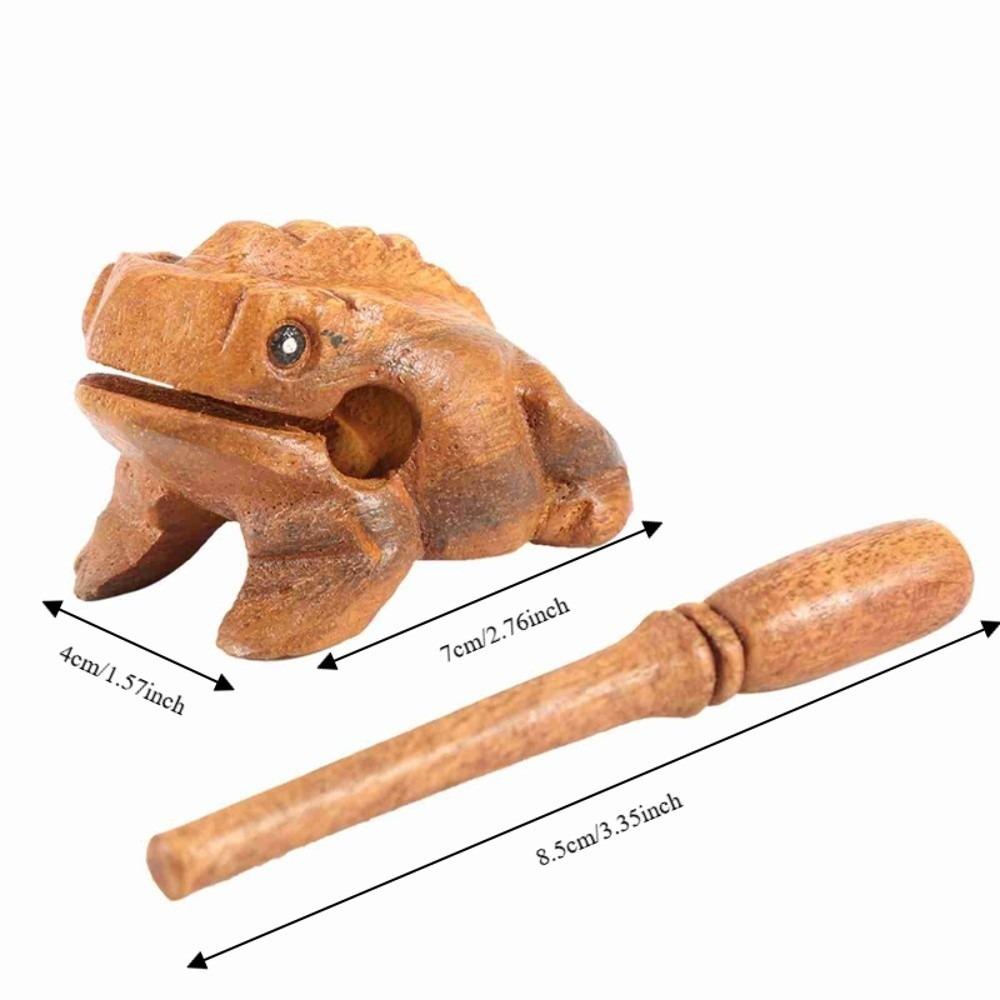 Wooden Wood Frog Percussion Instrument Yeliow Frog Sound Making Ornament Personal Collection