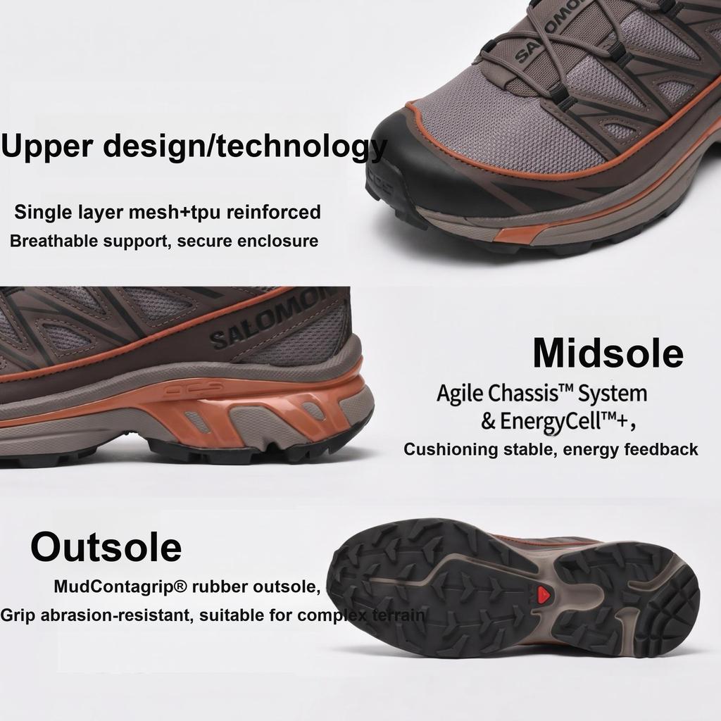 SALOMON XT-6 Expanse Iron Bracken Unisex Sneaker Grau Schwarz L47573200