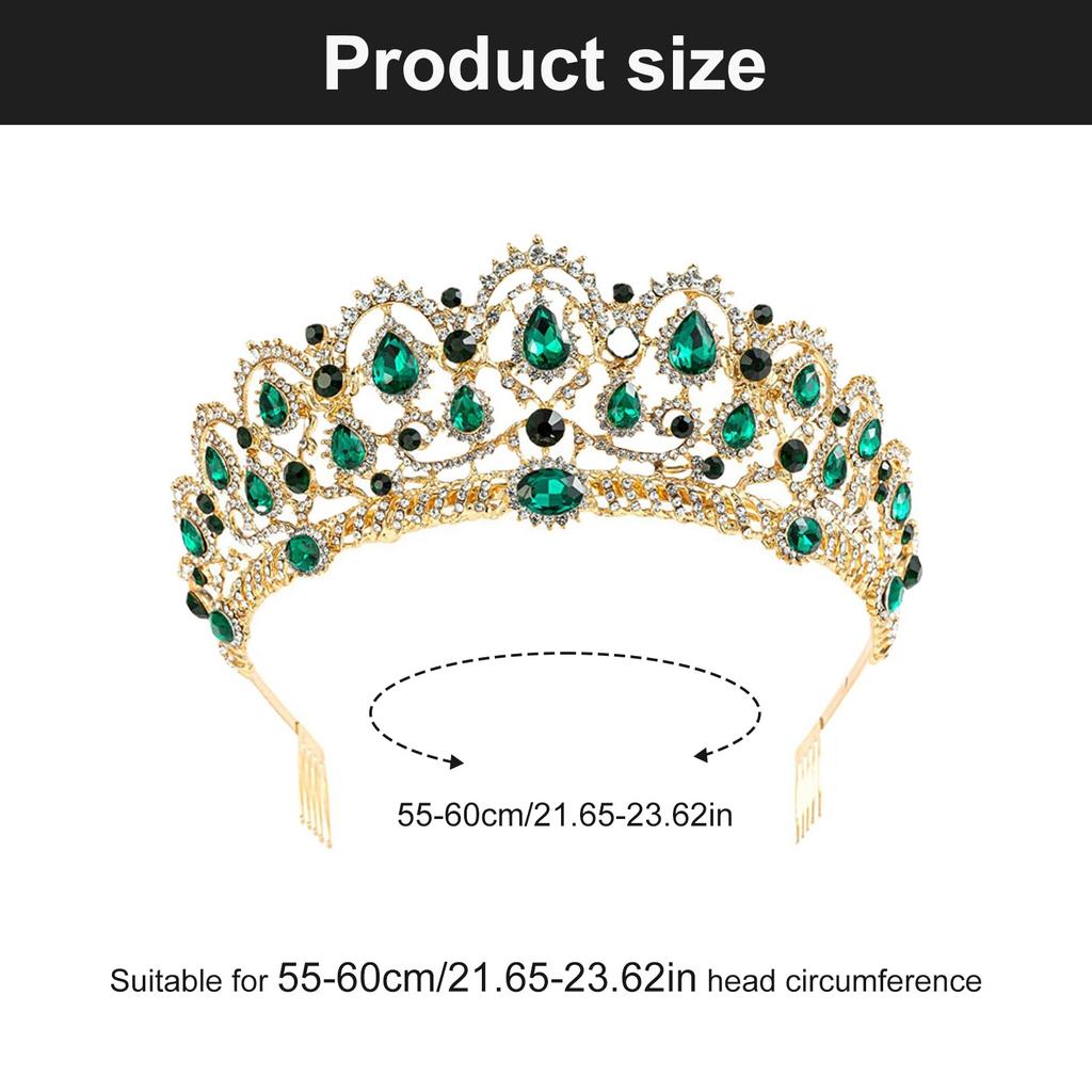 Elegant Party Headbands Crown Hair Hoop for Birthday Wedding Queen Headpiece for Girls Show Stage Costume