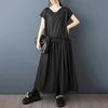 XITAO Pleated Drawstring Loose Dress ZMY1310