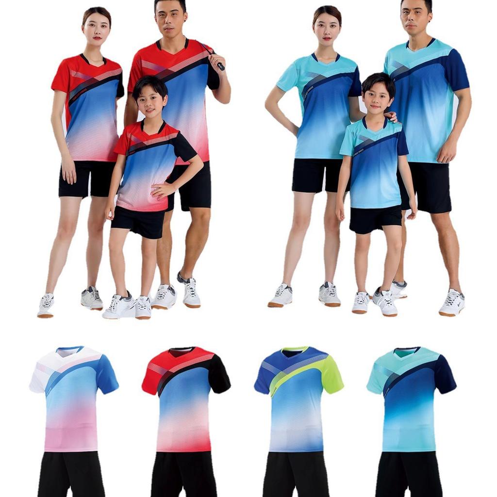 Children's badminton jersey set, the same for men and women, primary school students table tennis jersey, short-sleeved net jersey, children's sportsw