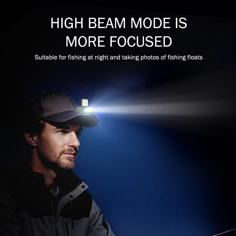 Led Magnetic Clamp Flashlight Rechargeable Ultra-Long-Lasting Outdoor Camping Hiking Light Clip-On Emergency Work Lamp 1Pc