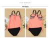 Sleeveless Solid Color Split Tankini - Women's Sexy Summer Beach Swimsuit Set