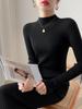 Women Mock Neck Solid Slim Sweater Dress Long Sleeve Knit Sexy Bodycon Dress Basic Casual Dress for Women Autumn Winter