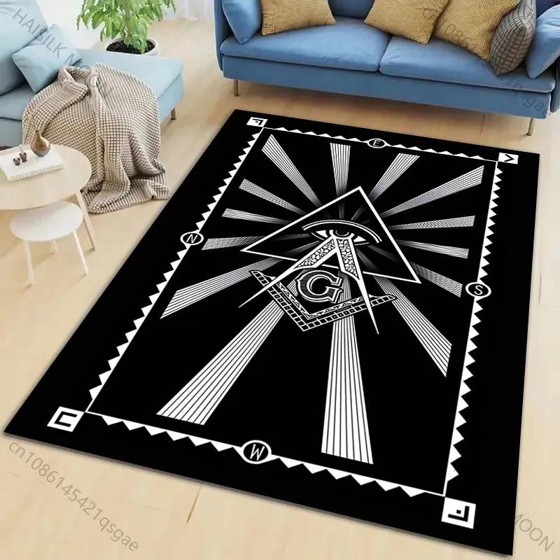 New Arrive! Franc-maçonnerie Print Carpet Living Room Rugs Wonderful Gift for Friend Decorative Carpet for Home Office Store Mat