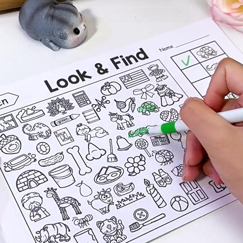 32 Pages/Book Children'S Enlightenment Coloring Training Interactive Game Children'S Observation Concentration Fun To Find Games