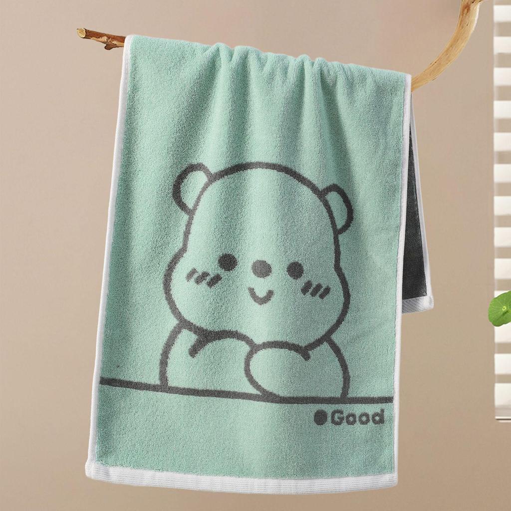Thick, Absorbent Striped Cotton Face Towel - Soft Yarn-Dyed Design for Adults