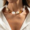Vintage Resin Beads Choker Necklace for Women Jewelry Party Gift