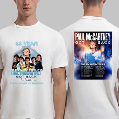 T-shirt Anniversaire Tour Paul McCartney Got Back 2025 - Multicolore Haut de Gamme Luxe est pour Hommes et Femmes Top Y2k