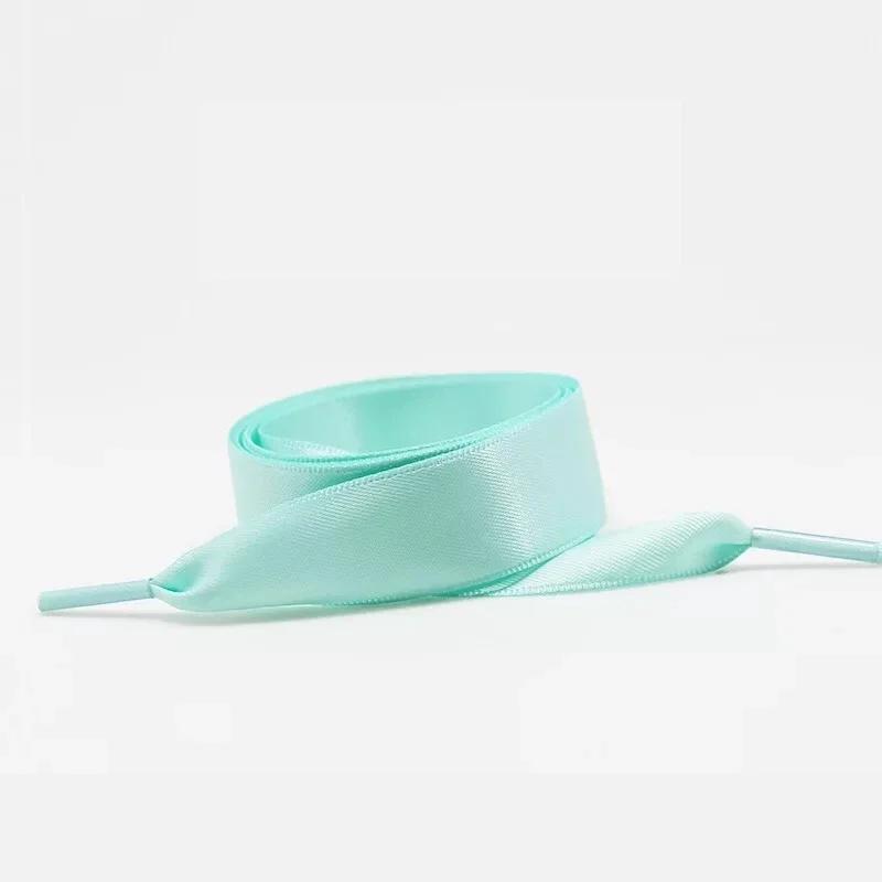 2CM Width Silk Satin Shoelaces Flat Ribbon Shoelace Women Sneakers Boots Shoe laces 22 Colors Length 80CM 100CM 120CM 1Pair
