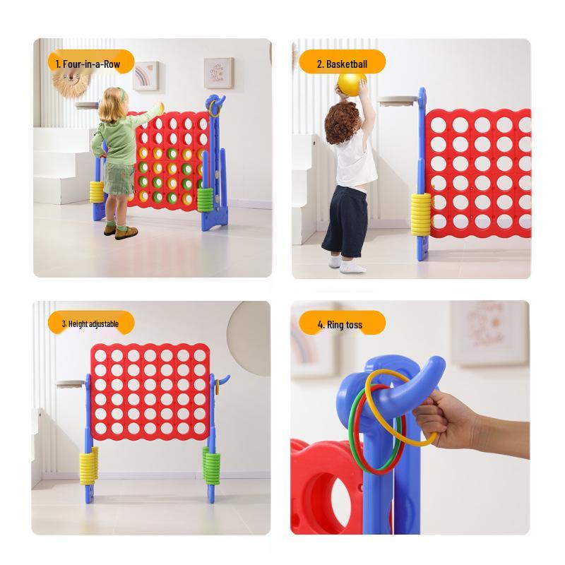 Adjustable 3D Five-in-a-Row Game for Kids - Educational Fun for Indoor & Outdoor Play