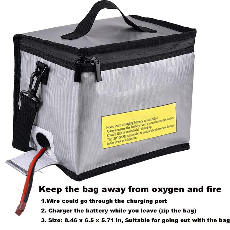 Borsa per Batterie RC Grande Custodia per Batterie Borsa Protettiva Ignifuga Antiesplosione Per Stoccaggio Trasporto E Ricarica