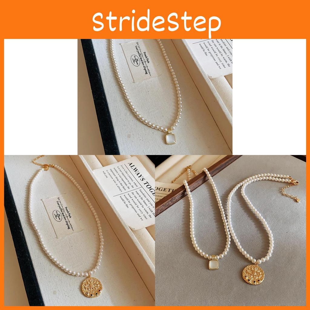 Classic Gold Plated Geometric Pearl Necklace For Elegant Women Summer Fashion Jewelry