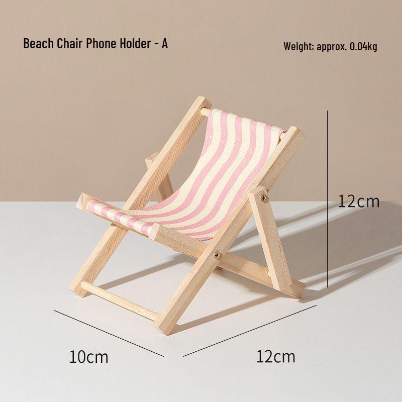 

Cute Foldable Mini Beach Chair Phone Holder Dollhouse Décor