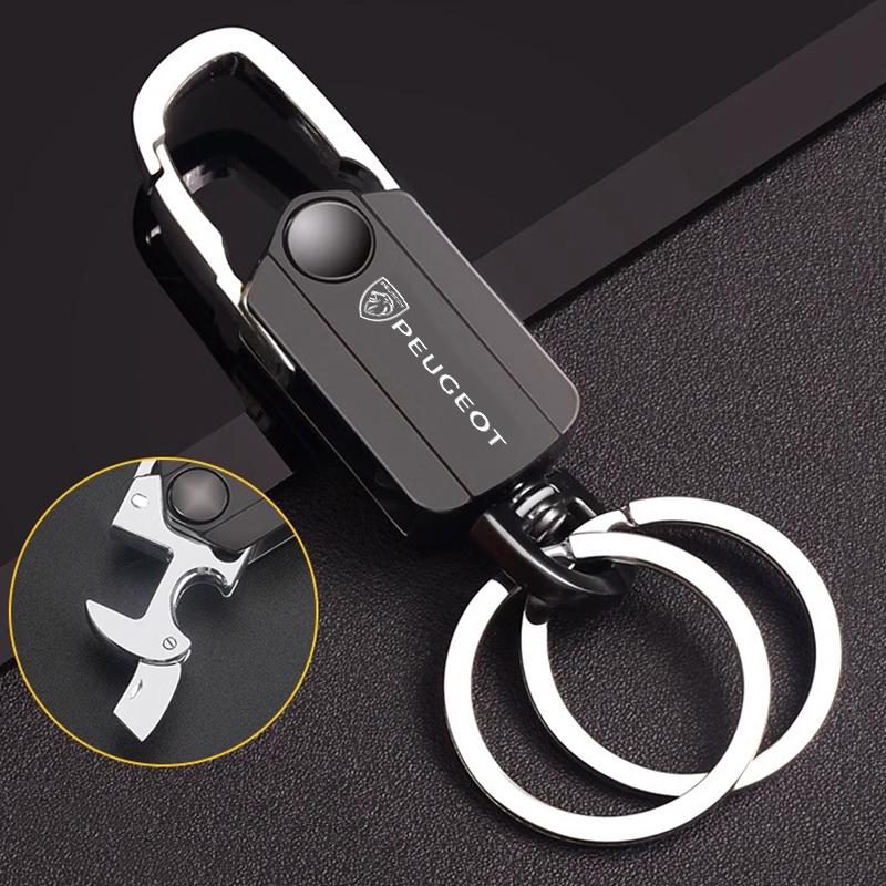 Car Keychain Metal Key Rings Accessories For Peugeot y 5008 508 408 4008 308 3008 208 2008 Landtrek Rifter e-Expert e-TRAVELLER