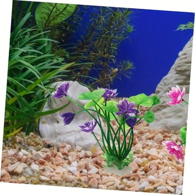 Basteln, 4 Stück Simulations-Lotus-Ornamente Kunstpflanzen Dekorative Plastikpflanzen Künstliche Pflanzen Fisch-Aquarium-Zubehör