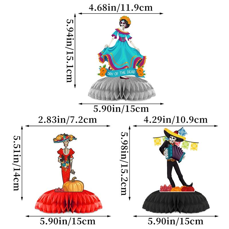 Mexican Day Of The Dead Party Decoration Pull Flag Banner Skull Head Banner Flag Cake Topper Halloween Wall Decoration