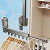 Aluminum Zinc Zinc Alloy Folding Clothes Rack Wall Mounted Laundry Hanger  for Balcony
