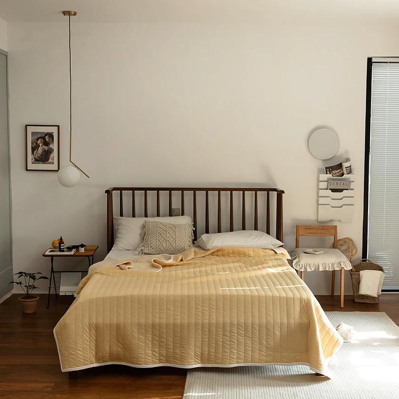 Summer Knitted Cotton Quilt - 100% Tianzhu Cotton, Cooling Blanket For Bare Sleep & Air-Con (Breathable & Lightweight)