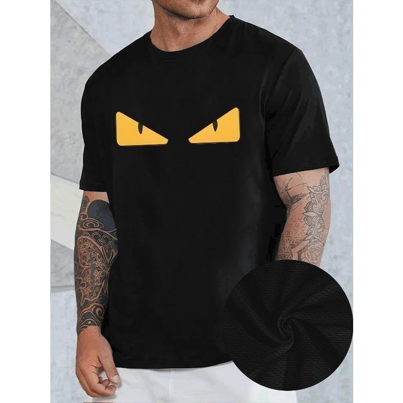 

Men s Summer Short Sleeve T-Shirt with Subtle Chest Logo Print - Lightweight Breathable Fabric, Round Neck Casual Tee Suitable for Casual Attire S чёрный