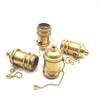 E26 E27 Lamp Holder Brass Shell Zipper Caps Double Ring Ceiling Light Accessories DIY Lampholder Screw Socket Light Base